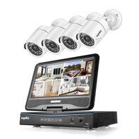 SANNCE DVR Recorder 8CH 720P HD Video Monitoring System with 1080N 10.1'' LCD Combo and (4) Surveillance Cameras Support P2P Technology, QR Code Scan Phone Remote Access Viewing -No HDD