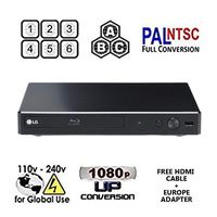 BP350 Region Zone Code Free Blu Ray Player with OREI Travel Plug Adapter for Europe - Worldwide Use - PAL/NTSC - Zone A B C