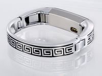 Famobest for Fitbit Alta HR Bands Fitbit Alta Bands for Women Men, Stainless Steel Alta Fit bit Bands Alta Fitbit Bands Fitbit Alta Replacement Bands Wristbands Small Large Greek Key Silver