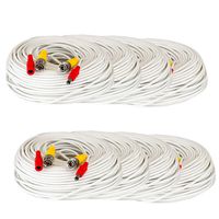 8 x 150 Foot Pre-made All-in-one BNC Video and Power Cable with Connector for Security Camera (White)