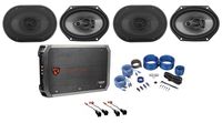 Rockville 6x8 Speaker Replacement +4-Ch Amp for 2008-210 Ford F-250/350/450/550