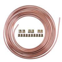 25 Ft. 3/16 OD Copper Nickel Brake Line Tubing Kit 3/16" x 25' with Fittings