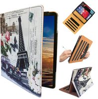 Ipad 2nd 3rd 4th Generation Folding Stand Folio Case with Handle Hand Strap & Document Pocket for ipad 2/3/4 Compatible Model : A1397 A1416 A1395 A1396 A1403 A1458 A1460 A1430 Tower Design
