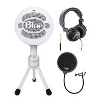 Blue Microphones Snowball Ice Microphone with Knox Pop Filter & Studio Headphones