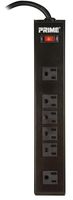 Prime Wire & Cable PB801120 6-Outlet 4+2 Metal Strip with 10-Foot Cord, Black