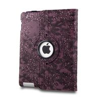Generic New Modern Flower Design Patterns (Embossed Flower Style) Slim-fit Lightweight PU Leather Case Skin Cover for iPad & Amazon Kindle Fire HDX Series Products (iPad 2 3 4, Purple)