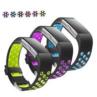 Jobese Replacement Bands Compatible with Fitbit Charge 2, 3-Pack Soft Breathable Silicone Sport Accessories Wristbands with Air Holes, Women Men