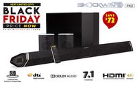 Nakamichi Shockwafe Pro 7.1Ch 400W 45" Sound Bar with 8" Subwoofer (Wireless) & Rear Satellite Speakers