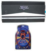 Lanzar VCT2610 6000W 2 Channel Amp Car Power Amplifier + 4 Gauge Wiring Kit