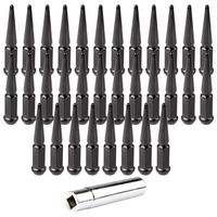 ECCPP Replacement for Wheel Lug Nuts 32 Pieces +1 Key 14x1.5 Black Spike Bulge Acorn Drive Close End Lug Nuts for Cadillac Chevy Dodge Ford GMC Jeep Toyota 1991-2014