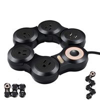 Flexible Surge Protector Power Strip with 2 USB Ports and 4 Outlets for Home, Office and Travel (9Ft Long Cord, Black)