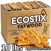 EasyGoProducts Approx. 120 Eco-Stix Fatwood Starter Kindling Firewood Sticks Wood Stoves Camping Firestarter Fire Pit BBQ, 10 Lbs