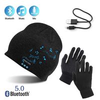 AYPOW Bluetooth Beanie with Touchscreen Gloves Set, Winter Warm Knitted Wireless Bluetooth Headset Music Hat for Running/Skiing/Hiking
