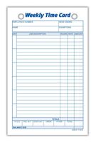 Adams Weekly Time Cards, 1-Sided, 4.25 x 6.75 Inches, White Index Bristol Paper, 100 Cards Per Pack (9616ABF)