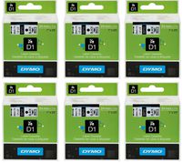 DYMO 53713 D1 Tape Cartridge for Dymo Label Makers, Created Specifically for Your LabelManager and LabelWriter Duo Label Makers, 1-Inch x 23 Feet, Black on White, Pack of 6
