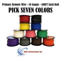 10 GA GAUGE 7 ROLLS 100 FT SPOOLS PRIMARY AUTO REMOTE POWER GROUND WIRE CABLE