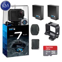 GoPro Hero 7 (Black) Action Camera w/ 2 Extra Batteries + 32GB Memory Card