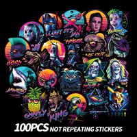 Meet Holiday 100PCS Classic Movie Character Theme Stickers Waterproof Vinyl Scrapbook Stickers Car Motorcycle Bicycle Luggage Decal Laptop Stickers (Classic Movie Character)