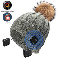 Bluetooth Beanie Hat,Topple Wireless CSR Superior Headphone Beanie Hat HD Stereo Earphone Speaker &Mic,Unisex Washable Men Women Winter Outdoor Fitness (TB212SG-Grey)