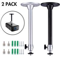 Yizerel 2 Pack Mini Ceiling Projector Mount Set, Adjustable Drop Ceiling Wall Projector Mounts Tubes with 360 Degrees Rotatable Heads, 3 Sizes of Mounting Heads and Screws Accessory