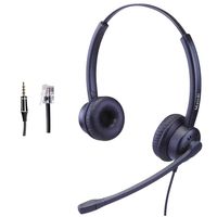 RJ9 Cisco Headset for Telephone with Noise Cancelling Microphone Includes Extra 3.5mm Connector