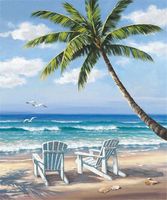 5D Diamond Painting Full Drill, DIY Crystal Rhinestone Cross Stitch Embroidery Arts Craft Picture Supplies for Home Wall Decor - Coconut Tree and Sea 12x16 inches