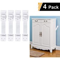 Adoric 4-Pack Anti-Tip Furniture Anchor / TV Straps Kits, Adjustable for All Flat Screens and Cabinets, Child/ Baby Proofing for Dresser Bookshelf, Mounting Hardware Included