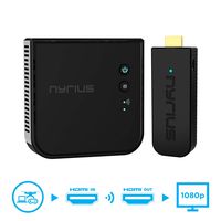 Nyrius Aries Pro+ Wireless HDMI Video Transmitter & Receiver to Stream 1080p Video up to 165ft from Laptop, PC, Cable Box, Game Console, DSLR Camera to a TV, Projector or Boardroom Screen (NPCS650)