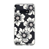 Kate Spade New York Phone Case | for Samsung Galaxy S10E | Protective Clear Crystal Hardshell Phone Cases with Slim Design and Drop Protection - Hollyhock Floral Clear/Cream with Stones