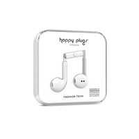 Happy Plugs Earbud Plus in-Ear Fashion-Tech Headphones with Mic and Remote, White