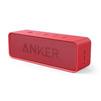 Anker SoundCore 24-Hour Playtime Bluetooth Speaker with 10W Limited Output, Stereo Sound, Rich Bass, 66 ft Bluetooth Range, Built-in Mic. Portable Wireless Speaker for iPhone, Samsung, Red (Renewed) 