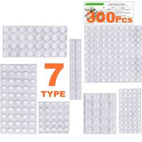 Clear Rubber Feet Bumpers Pads 300 Pieces Self Adhesive Transparent Stick Bumper Noise Dampening Buffer Bumpers for Door Drawer Self Stick Cabinet-MOZOLAND
