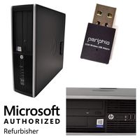 HP Elite Desktop Computer Bundle with New Periphio WiFi Adapter - Intel Quad Core i5 3.1GHz, 4GB RAM, 250GB Hard Drive, DVD-RW, Windows 10 Pro, Periphio USB WiFi Adapter, Keyboard, Mouse (Renewed)