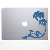 The Decal Guru Beach Wave Decal Vinyl Sticker, 11" MacBook Air, Light Blue (1449-MAC-11A-LB)