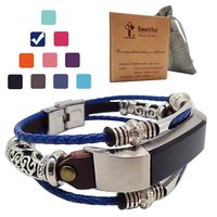 Smatiful Fitness Alta Bands Ring for Men, Metal Parts,Gunmetal Parts, Adjustable Replacement Bracelet for Fitbit Alta Fitness Tracker, RoyalBlue