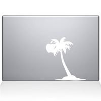 The Decal Guru Palm Tree Decal Vinyl Sticker, 11" MacBook Air, White (2304-MAC-11A-W)