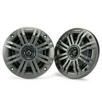 Kicker KM4 4-Inch (100mm) Marine Coaxial Speakers with 1/2-Inch (13mm) Tweeters, 2-Ohm, Charcoal and White Grilles