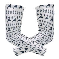 Fashion Sports Arm Supports Snow Christmas Xmas Reindeer White Basketball Shooter Sleeves Sunscreen Cuff Stretched Fabric for Football, Volleyball, Baseball Protection, Youth & Adult Sizes(1 Pair)