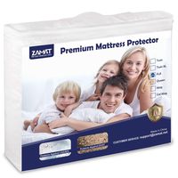 ZAMAT Premium 100% Waterproof Mattress Protector, Breathable & Noiseless Mattress Pad Cover, Fitted 14"-18" Deep, Vinyl Free, Hypoallergenic | Dust Proof | Smooth Soft Cotton Terry Covers (Full)