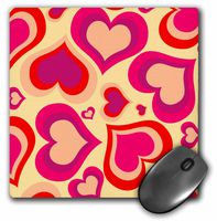 3dRose LLC 8 x 8 x 0.25 Inches Pink and Orange Hearts Mouse Pad (mp_11224_1)