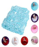 Newborn Photography Prop Blanket 3D Rose Flower Photography Photo Backdrop Blanket Rug Light Blue Rose