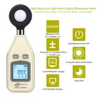 Light Meter Digital Illuminance Meter Measure Light 0~200,000 Lux (0~18500 FC) Handheld Foot Candle Meter Luxmeter MAX/MIN/Data Hold Backlight LCD Display lumens Meter for Plant led Light Auto shutoff