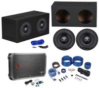 (2) Rockville W10K6D2 V2 10" 4000w Subwoofers+Sealed Box+Mono Amplifier+Amp Kit