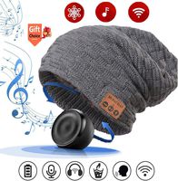 LiiFUNG Bluetooth Beanie Wireless Hat WZ028 - Headphone Beanie Hat with Upgraded Bluetooth 5.0 - Wireless Beanie Bluetooth Hat for Women Men Teens - Warm Knitted Fleece Music Hat - Built in Mic - Grey