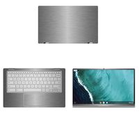 Decalrus - Protective Decal for Asus ChromeBook Flip C434 / C434TA (14" Screen) Laptop Titanium Texture Brushed Aluminum Skin case Cover wrap BAasusChrmbk14_C434taTitanium