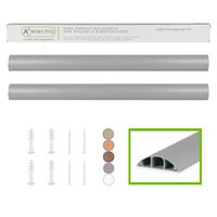 TV Cable Raceway Wall Floor Cord Cover Grey Cable Concealer Cable Management Wire Hider Kit for 3 Cables Organizer Self Adhesive Channel 70x20 mm Total Length 66 Inches