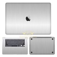 SopiGuard Brushed Silver Precision Edge-to-Edge Coverage Vinyl Sticker Skin for Apple MacBook Pro 15 Retina (A1398)