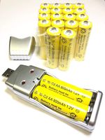 20x AA Solar Battery Batteries Bulk Rechargeable Ni-Cd 800mAh 1.2V + USB Charger (20 x AA 800mah & Charger)