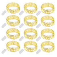 Ehome Fairy String Lights, 12 Pack Fairy Lights Battery Operated, 7.2ft 20LED Christmas Lights Silver Coated Copper Wire Lights Firefly Lights Moon Lights for Party Christmas Decorations Warm White