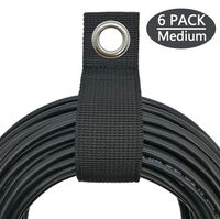 Garage Storage and Organizer for Extension Cord, Cable, Hose, Rope and Tool, Suitable for Garage, Home, Shop, Boat and RV (6 Pack - M) - Black